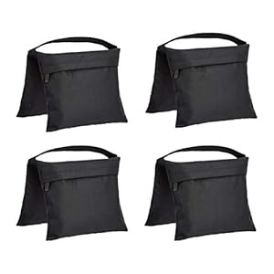 Amazon Basics Photographic Empty Sandbag for Light Stands, 4-Pack, Black