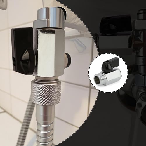 Mini Kugelhahn 10629, 1/2 Ig X 1/2 Ag, Messing Mini Kugelhahn, 90° Drehbarer Nylongriff, Absperrventil Verchromt G1/2 Innen(Ø20mm) X Außen(Ø21mm),Gewindefitting Messing Anschlussstücke