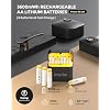 imuto Rechargeable AA Lithium Batteries with Charger, 1.5V 3A Output, 3600mWh High Capacity AA Batteries with LED Display, 8 Pack with 4-Slot Fast Charging Case for Blink Outdoor Cameras & Toys