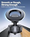 Miracase 2026 pour MagSafe Montage de voiture: [Ultra-Strong aspiration + Poignée] 360° Support guidon rotatif, support de téléphone de voiture pour tous les modèles de téléphone, gris foncé