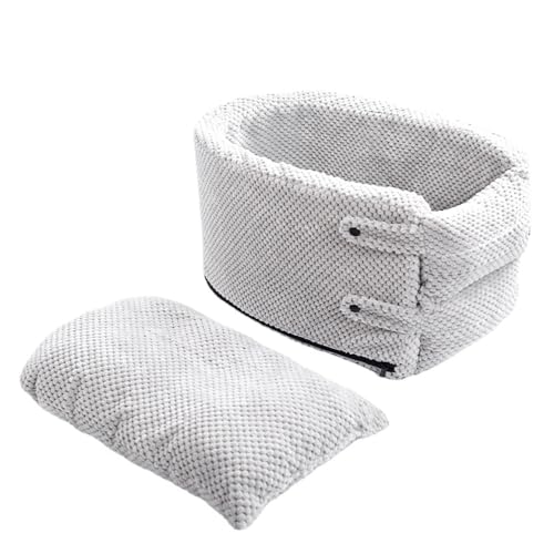 KACEPAR Portable Center Console Dogs Cats Car Bed, Pet Car Booster Seat, Comfortable Pet Armrest Car Seat, Coral Velvet Travel Pet Car Console Seat - Gray - Thumbnail 5