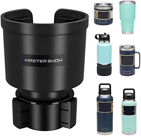 Upgraded Large Cup Holder Expander for Car with Offset Expandable Base Compatible with Yeti Mug10/14oz Yeti Rambler 20/24/26/30/36/46oz Hydro Flasks 32/40oz Other Large Bottles in 3.4"-4" Diameter