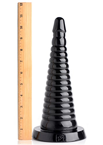 Master Series Giant Ribbed Anal Ribbed Cone, Black (Af608) #TOP3