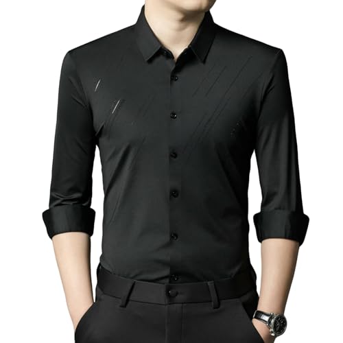 Camisa casual de oficina YEBAITOU slim sin costuras para reuniones de negocios