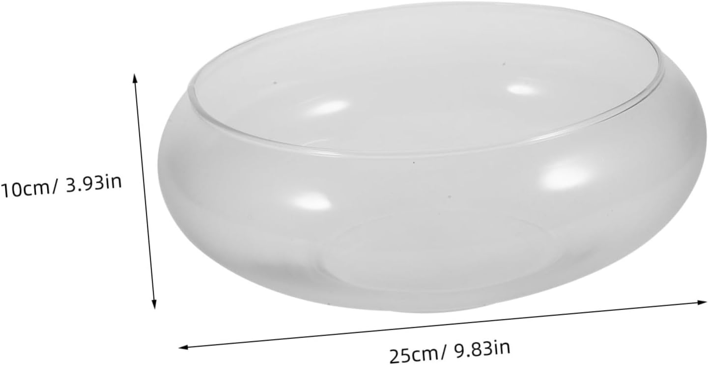 COLLBATH Clear Glass Fish Bowl for Home Office Multifunctional Small Aquarium Hydroponics Vase for Goldfish Shrimp Turtles Micro Landscapes Compact Design Space