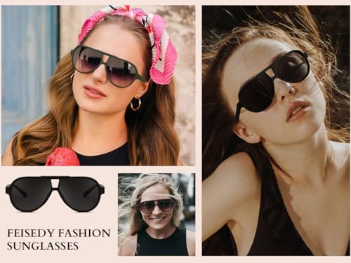 FEISEDY Polarized Sunglasses, TAC HD Lens, TR-90 Frame Lightweight, Retro Sunglasses for Women Men UV400 Protection B01713