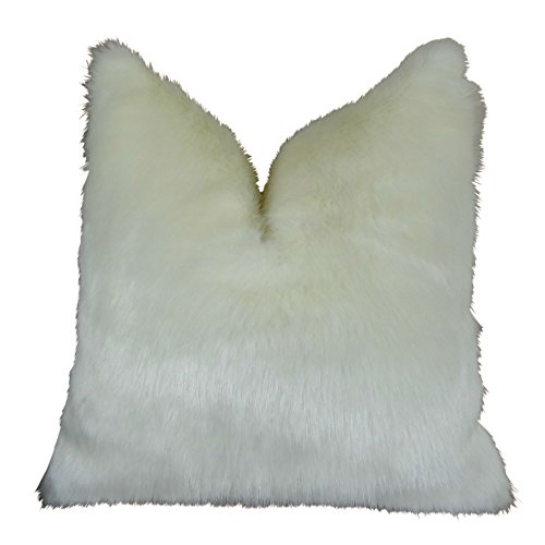 Thomas Collection White Faux Fur Throw Pillow - Arctic Fox