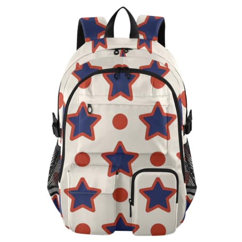 Mochilas de viaje para laptop de 17.5" de color rojo vino y lunares