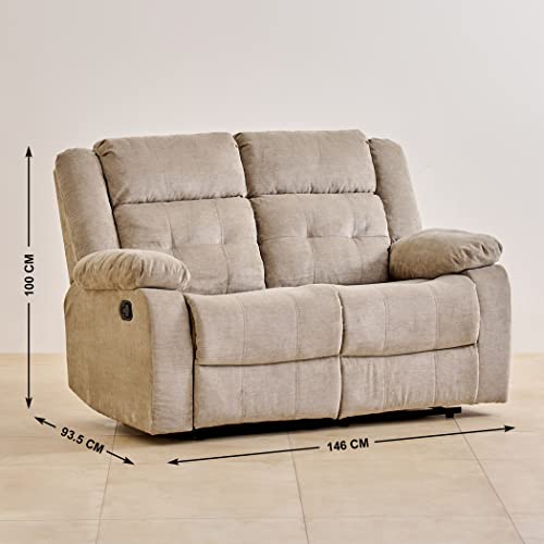 Image of Home Centre 2 Seater Helios Zurich Fabric Recliner| Fabric Recliner| (Beige) |1 Year Warranty