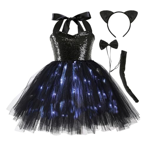 Robe phosphorescente filles WWricotta jupe tutu lumineux fête enfant