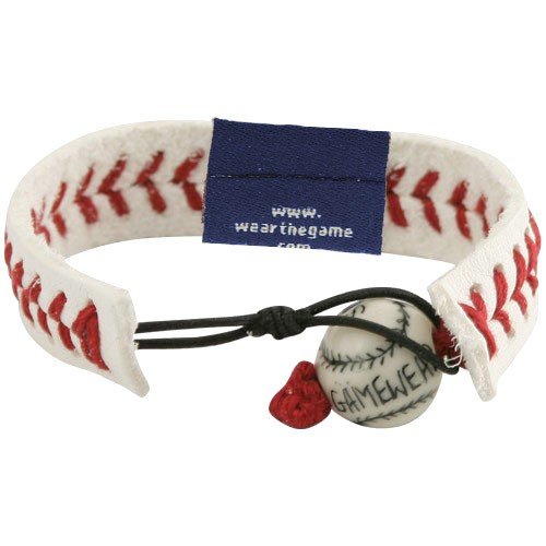 Milwaukee Brewers White Leather Baseball Seam Bracelet