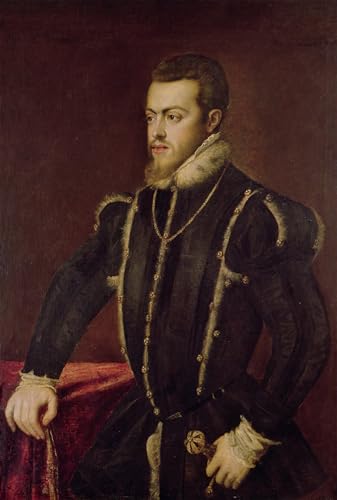 Portrait Philippe II d'Espagne par Tiziano Vecelli - Impression haut de gamme sur toile 60x90