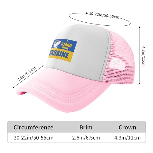 Vetrova I Stand with Ukraine Trucker Hats Support Ukraine Hat Adjustable Mesh Back Baseball Cap for Kids3