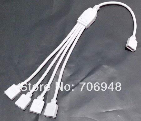 Gimax 4ports for RGB Led Strip controller connector, RGB controller Splitter, RGB Strip HUB, led connector - (Color: WHITE, Package: 5-9Pcs)