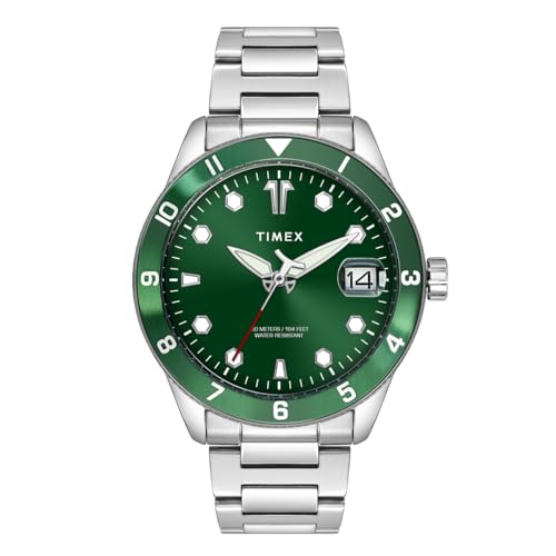 TIMEX गोल डायल और वाटर रेज़िस्टेंट पुरुषों की कलाई घड़ी के साथ मैन के लिए एनालॉग वॉच