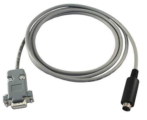 KAILASH MARKETING Delta Plc Cable Serial RS232 DB9 To 8P Mini Din Male Connector PLC Programming Adapter Cable 1.5 Meter(Light Gray)