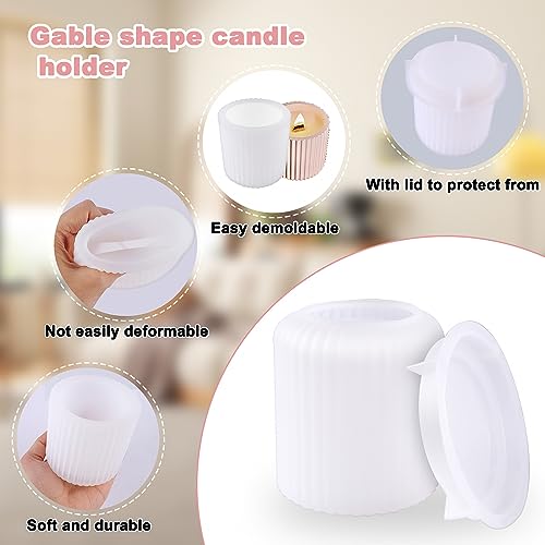 2 Stampi in Silicone per Candele con Coperchio, in...