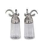 Salz- & Pfefferstreuer Set 2-teilig „Steinbock S&P“ – elegantes Streuerpaar aus Edelstahl & Glas, nachfüllbar, modern & langlebig, ca. H 12 cm, Ø 5 cm, Glas-Ø 4 cm