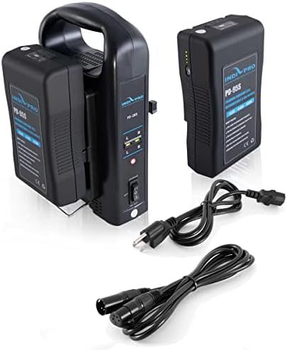 IndiPRO Two 95Wh Compact V-Mount Lithium-Ion Batteries with Dual Battery Charger Kit