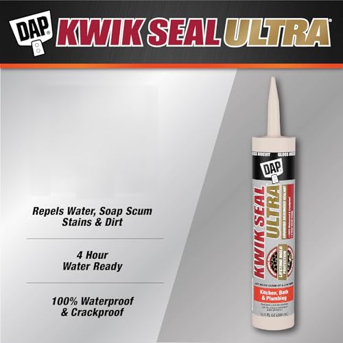 Image of Kwik Seal Ultra Advanced Kitchen and Bath Siliconized Sealant, Gloss Biscuit, 10.1 Oz (7079818899)