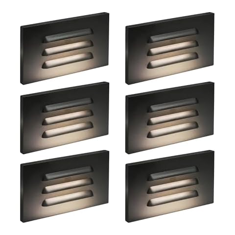 GKOLED 120V 110LM Dimmable LED Step Lights Indoor Outdoor, 3.5W, 6 Pack Cover
