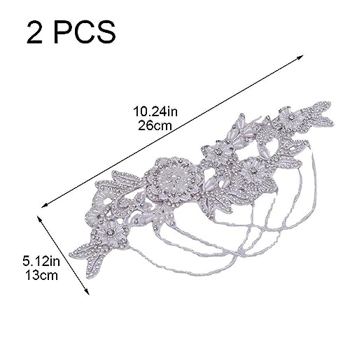 Patch épaule décoratif perle lot de 2 bijoux de mode pour veste et sac - 7