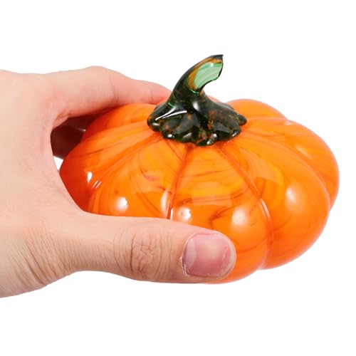 HOLIDYOYO Abóbora De Vidro De Cristal Estatueta De Abóbora Soprada À Mão Ornamento De Abóbora De Vid