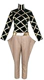 Cosnew Anime DIO Brando Outfits Halloween Uniform Outfits Cosplay Costume-Made (Female XXL) Blue