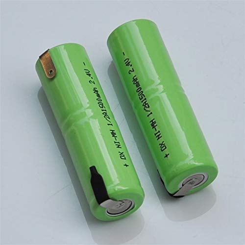 XW-Battery, 2,4V 1 / 2A wiederaufladbare Batterie 1500 mAh NiMH 1/2 A NiMH-Zelle mit Laschen Stiften for elektrische Rasierer Zahnbürste
