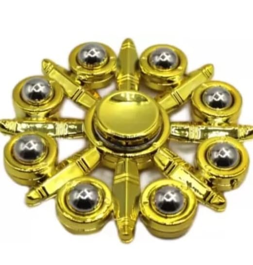 STERTOYS High Speed Spinner for Kids & Adults Toy Spinner for Boys and Kids Game Metal 8 Sided Titanic Spinner Multicolur and 12 Design 1psc (Gold)