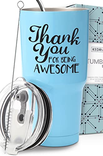 KEDRIAN DISCONTINUED Thank You For Being Awesome Tumbler 30oz, Gifts For Friends, Gift For Women Friends and Coworkers, Associate Appreciation Presents For Coworkers