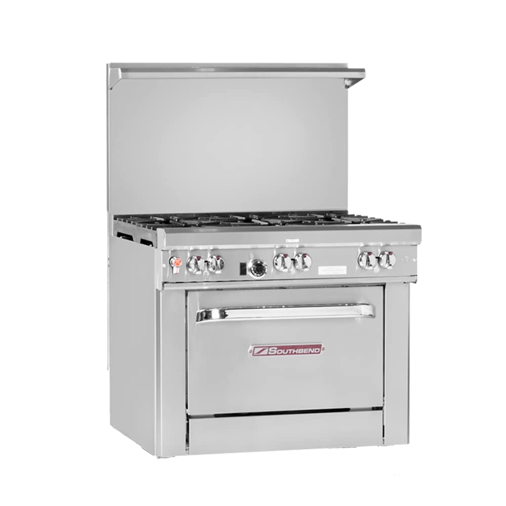 Southbend 36" Ultimate Restaurant Gas/Electric Range w/(3) Star-Saute Burners Front by South Bend – Iron, Model H4366A