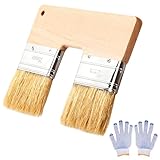 Double Paint Brush, 3 Inch U-Shaped Double Brush, Reusable Double Color Paint Brush Art Tool for Wall Paints Glues Stains Watercolor Oil