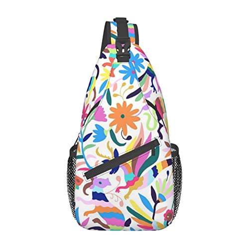 Sac de poitrine Otomi avec motifs animaux mexicains et bandoulière ergonomique