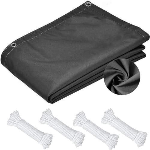 Malla de ocultación 3 x 5.5 m de tela Oxford gris oscuro impermeable con kits de montaje incluidos 8