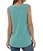 IWOLLENCE Womens Waffle Knit Tunic Casual Blouse Sleeveless Cute Twist Knot Tank Tops Blue Green, S