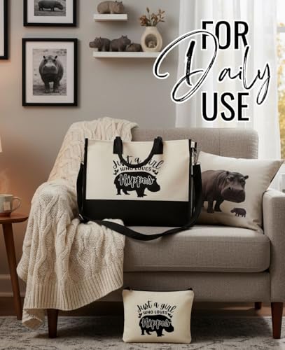 Bolsa de lona InnoBeta Hippo para amantes de hipopótamos miniatura 4