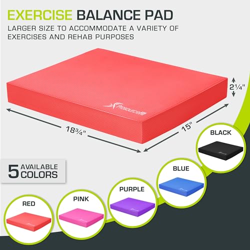 Image of ProsourceFit Exercise Balance Pad, Non-Slip Cushioned Foam Mat & Knee Pad for Fitness and Stability Training, Yoga, Physical Therapy