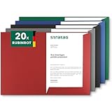 Präsentationsmappe A4 Rubinrot (20 Stück) - sehr stabiler 350 g/m² Naturkarton - Dokumentenmappe...