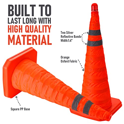 Cartman WT121117 4 Pack 28 Inch Collapsible Traffic Cones thumb #2