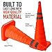 CARTMAN 4 Pack 28 Inch Collapsible Traffic Cones with LED Light, Multi Purpose Pop up Reflective Safety Cones, Pack of 4, Battery Included