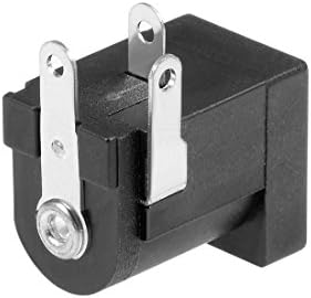 sourcing map 6Pcs PCB Mount DC005 5.5mm x 2.1mm 3 Pin Audio Video DC Power Connector Socket Black