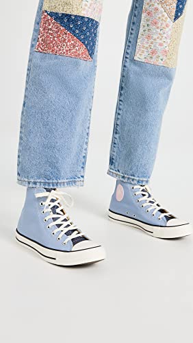 Image of Converse Women's Chuck Taylor All Star Denim Fashion Sneakers, Ocean Retreat /Navy /Sunrise, Blue, 7 Medium US