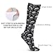 HEBVASS Women's Fashion Lightweight Socks Black Skull Head, Cute Compression Knee High for Daily Wear Running Hiking Travel Casual Comfort