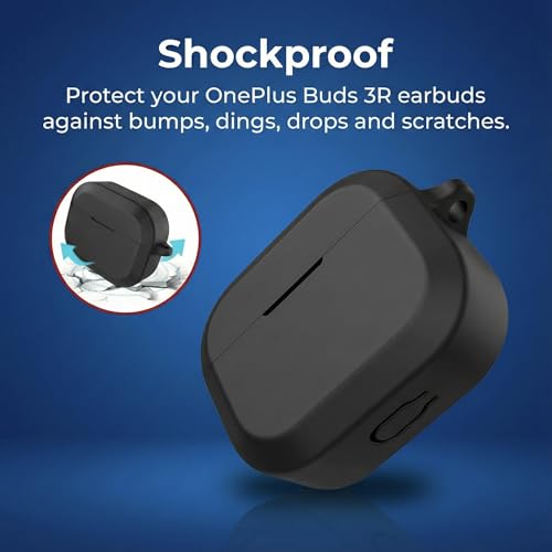 Image of iTronix Case Cover Compatible with OnePlus Nord Buds 3R - Soft Shockproof Earbuds Cover with Carabiner Hook | 360 Protection, Anti-Scratch, Durable & Lightweight Case