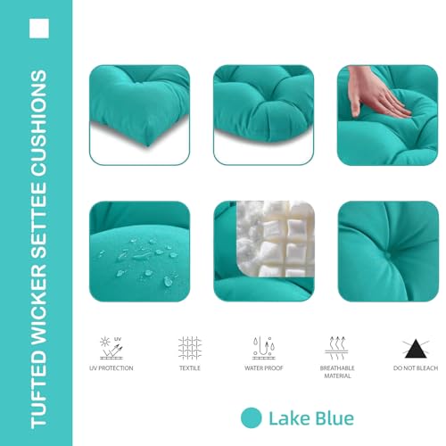 zanwu hwyd Outdoor Chair Cushions 22x22x4 Inch Set of 2, Lake Blue by zanwu hwyd - Used condition - Image 2