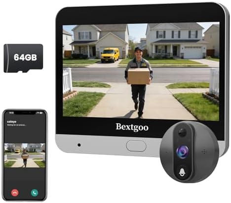 2K Peephole Camera for Apartment Door, Peephole Doorbell Camera w...