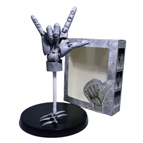 Sailozai 指関節付きの超可動式1/1スケールハンドモデル。関節、バイオミメティックボディ、左右の手へのペイント、アート、ネイルアート素材、ボディアートなどに最適です。 (高可動フィギュア（グレー右手）)