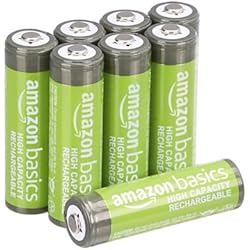Pilas Aa Recargables Para Camara Digital Amazon Basics - Juego de 8 Unidad pilas recargables AA Ni-MH (precargadas, 500 ciclos, 2500 mAh, mínimo 2400 mAh) - La cubierta exterior puede variar