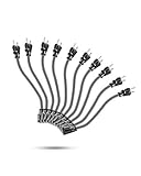 KMC Power Extension Cord 10-Pack, Outlet Saver, 16AWG 3 Prong,1-Foot Cord